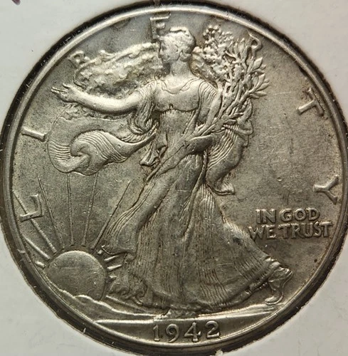1942 P Walking Liberty Half Dollar Condition, 90% Silver Nice AU Coin! WL-4228p