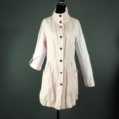 Tribal Jacket Womens 6 Pink Snap Front Roll Tab Sleeves Ruffle Pockets