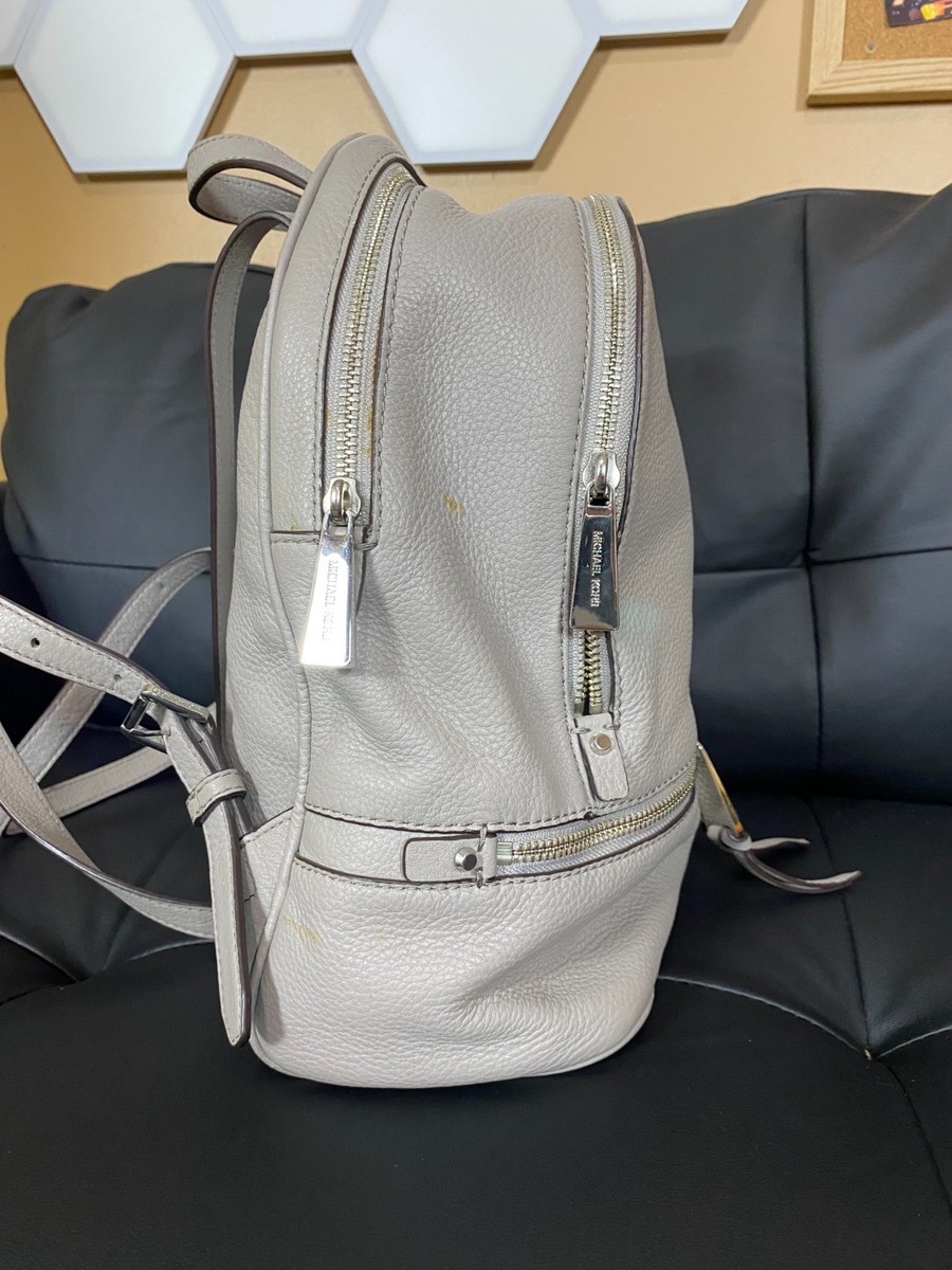 Michael Kors Large Gray Rhea Backpack in Pebbled Leather Rhea Medium Pebbled Leather Backpack in BLACK - Sale  main image 4