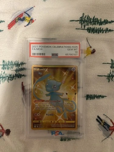Pokemon TCG Celebrations Mew Gold Full Art Holo Card 25/25 PSA 10 Secret Rare