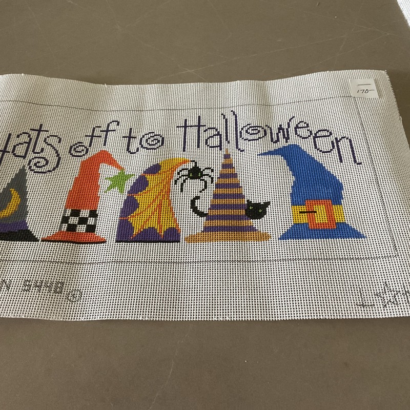 "Hats Off to Halloween" Handpainted Needlepoint Canvas 13ct 5448 14x7 Patti Mann