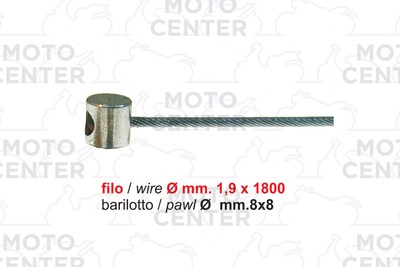 Cavo Frizione - Freno Anteriore SIP 1,9x1885mm Per Vespa 50 50 Special Et3 Pk50 125 Px125 200 Rally Gtr Gl 6006023 - Foto 4