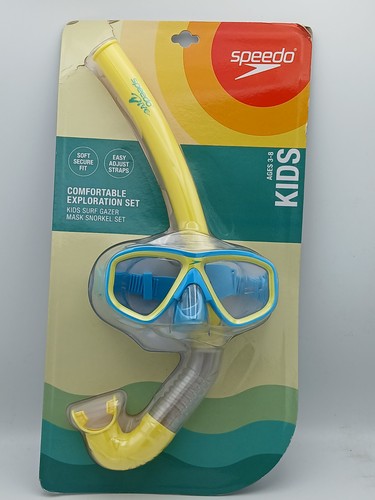 Speedo Kinder Classic Surf Gazer Maske Schnorchelset - Gelb/Blau: Alter 3-6 - Bild 1 von 2