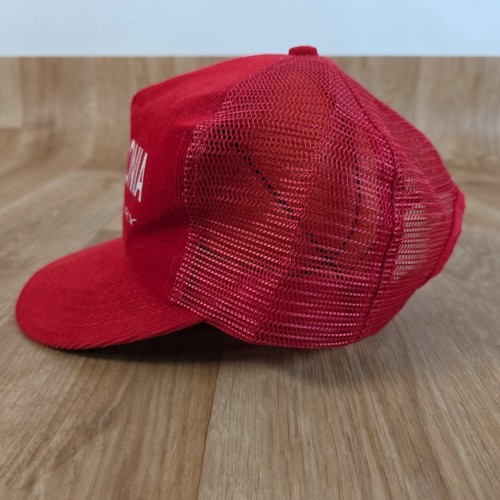 Vintage Trucker Hat Minnesota Waconia Ford Mercury Corduroy Snapback Cap Red - Picture 2 of 9