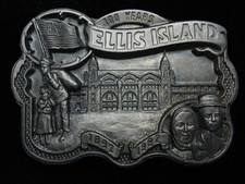 QD15145 NOS VINTAGE 1992  ELLIS ISLAND  100 YEARS COMMEMORATIVE BELT BUCKLE