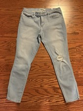 Levis Skinny Jeans Womens 32 Light Blue Denim Pants 711 Stretch Mid Rise Casual