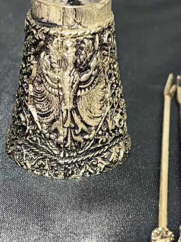 Goldfarbene Olive Cocktail Gabel 8er Set Eimer Halter Trauben Picks Metall Vintage - Bild 11 von 14