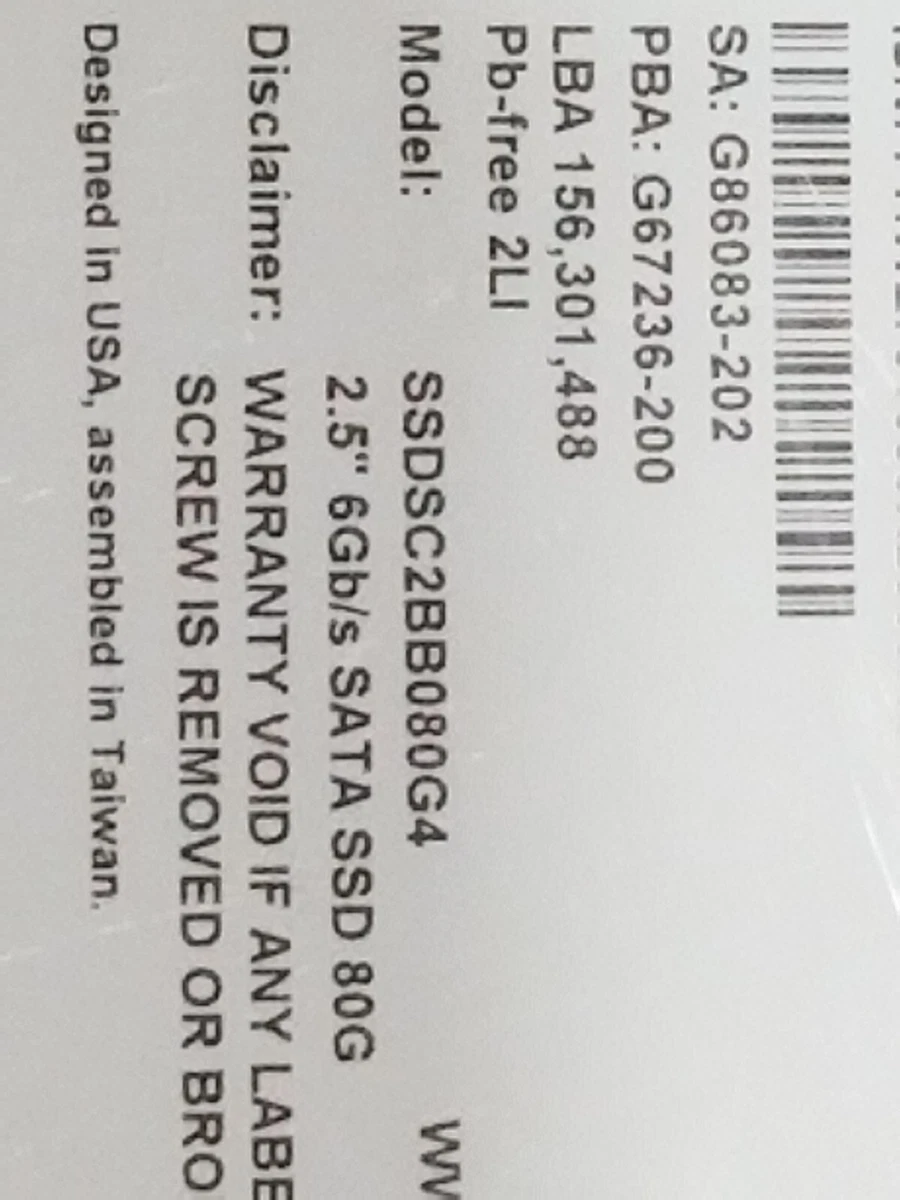 Intel DC S3500 SSDSC2BB080G4 SSDSC2BB080G401 2.5 80GB SATA