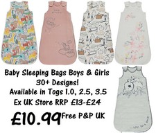 BABY SLEEPING BAG BOYS GIRLS EX UK STORE 1.0 - 3.5 Tog 0M-3Y COTTON BRAND NEW