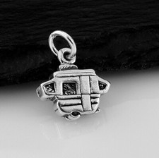 Charm camper pop up argento sterling 925 - ciondolo rimorchio tenda - ciondolo campeggio