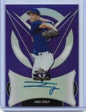 2019 Leaf Valiant Draft JOSH WOLF Purple Prismatic RC Auto 10/15 Cleveland