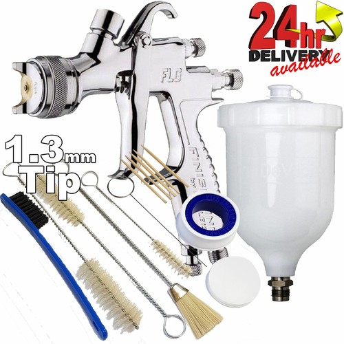 DeVilbiss FLG5 1.3mm Paint Air Spray Gun + 13 Piece Cleaning Kit eBay