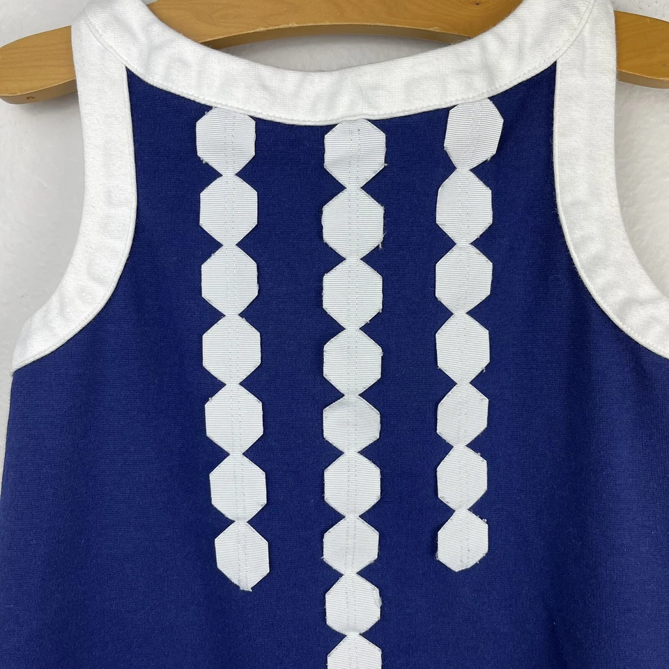 Vestido Gymboree Mod About Orange Geo Shift Azul Marino Blanco Geométrico Talla 7 Foto 2 de 4