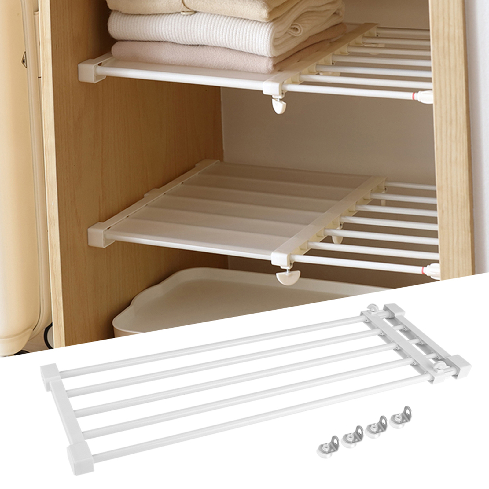 Expandable Adjustable Closet Divider Rack Clothes Storage Wardrobe Cab 75-120cm