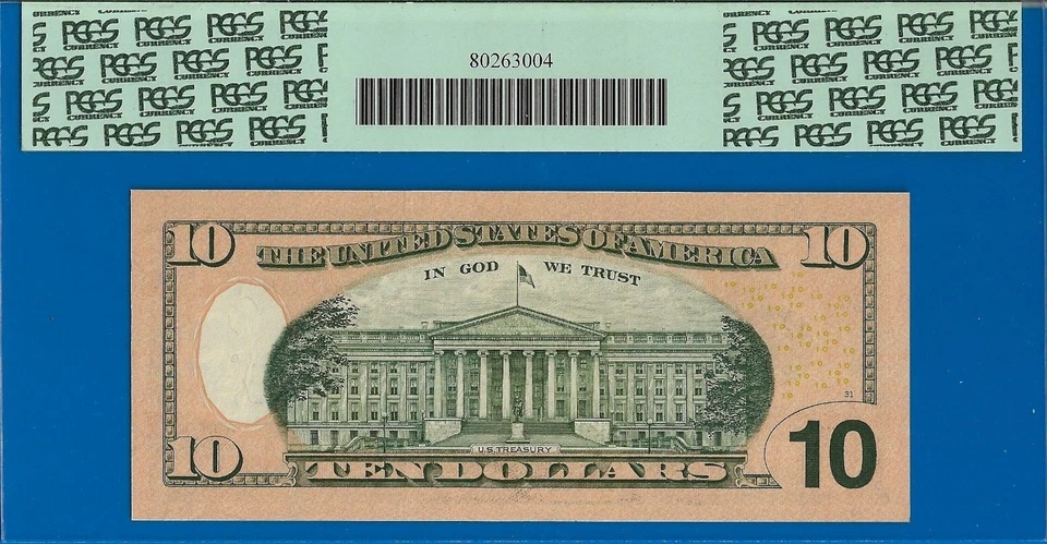 2004A $10 FRN Atlanta star PCGS 67PPQ 3rd finest Fr 2309-F* low serial 00008112* - Image 3 of 3