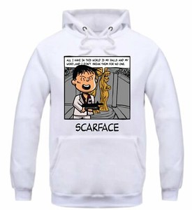Stock Commodity White New Streetwear On Demand Scarface Pnuts White Pullover Hoodie Small 3xlarge Bestseller Ska Skt Co Id