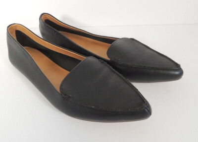 J.Crew Womens 6 Black Leather Slipper Loafers Slip On | eBay display picture 2