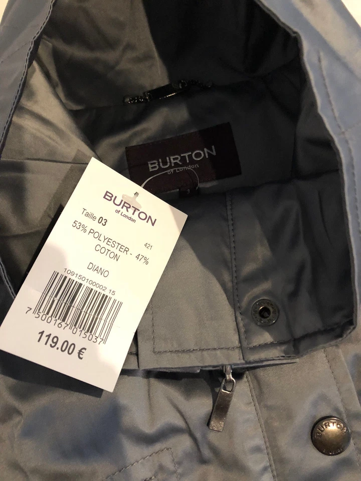 Burton Womens Lightweight Overcoat Rain Coat - Grey - UK 10 & 12 - Image 3 of 4