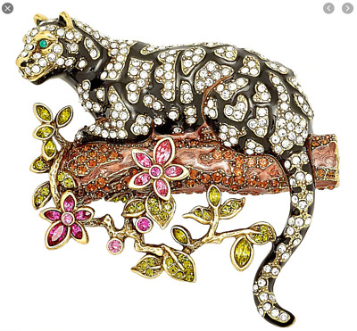 HEIDI DAUS Natural Instinct Ocelot Leopard Pin (Orig.$189.95) CUTE CRITTER!!