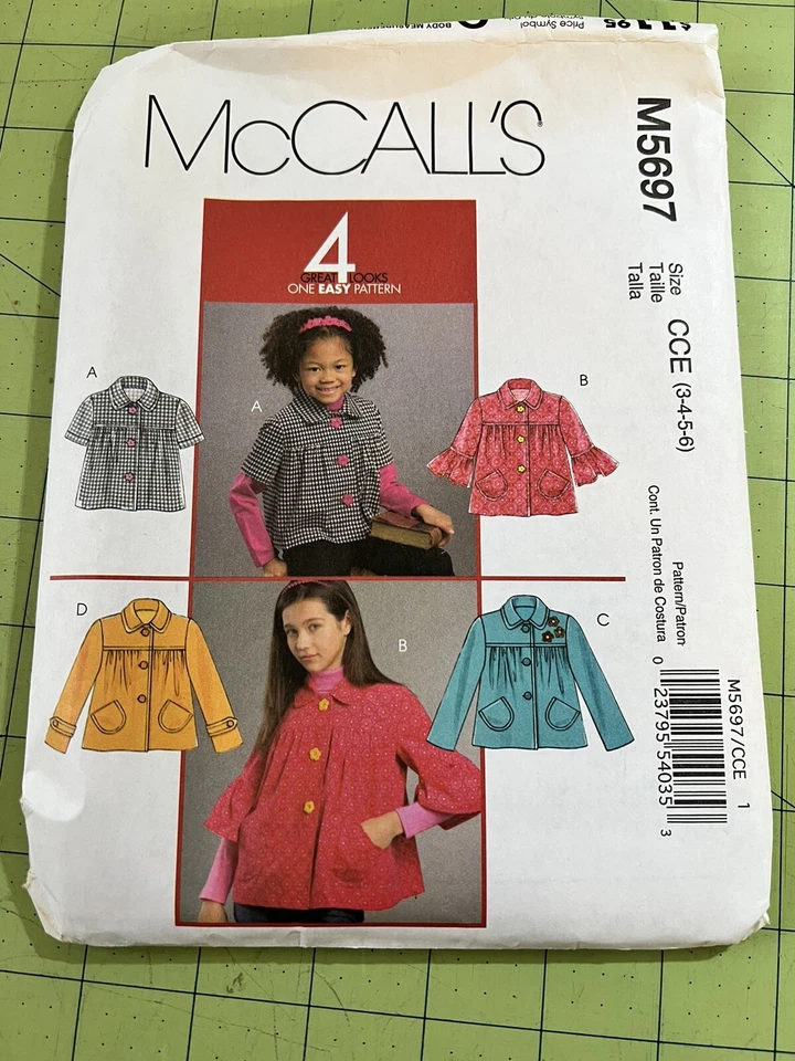 Lot Of 3~Toddler Girls Patterns Coats Jackets Hats Dress~McCalls M5697 + More - Image 3 of 4