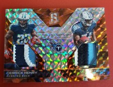 2017 Spectra Synced Swatches ORANGE Corey Davis & Derrick Henry Jersey #D 2/5 SP