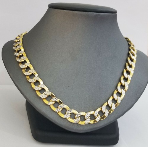 10K gold cuban curve link chain with 