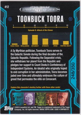 STAR WARS GALACTIC FILES SERIES 2 BLUE PARALLEL #412 TOONBUCK