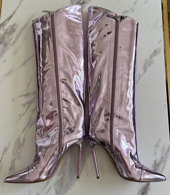 ALEXANDRE VAUTHIER Alex Toe Boot Pink Metallic Effect Eco