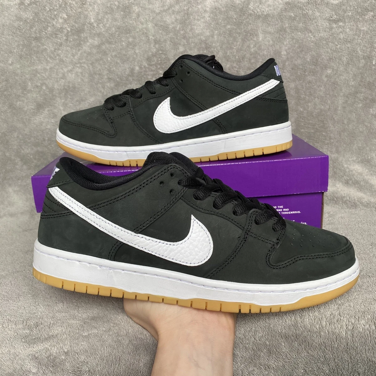 Nike SB Dunk Low Pro gomma nera UK 8 deadstock nuovissime