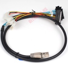 1M Mini SAS SFF-8644 to 4 SATA 29-Pin SAS SFF-8482 W/ IDE Power Connector Cable
