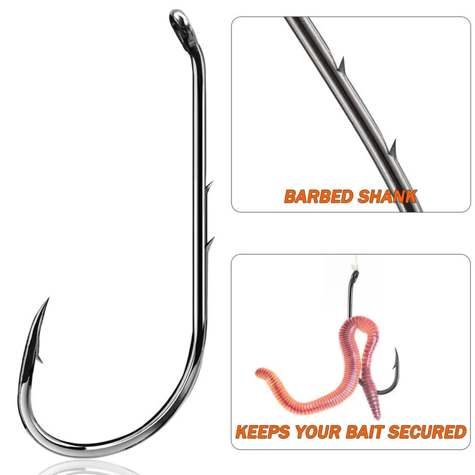 50~200Pcs Baitholder Hooks Fishing Hook Bait Hook Offset Circle Hook 17mm~51.3mm - Image 4 of 4