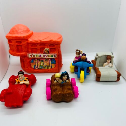 Vintage Lot of 5 Flintstone Cars Toy Store McDonalds Happy Meal Toys - Afbeelding 1 van 9