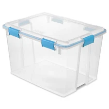 Sterilite 80 Quart Gasket Box, Weather-Resistant Clear Storage Bin
