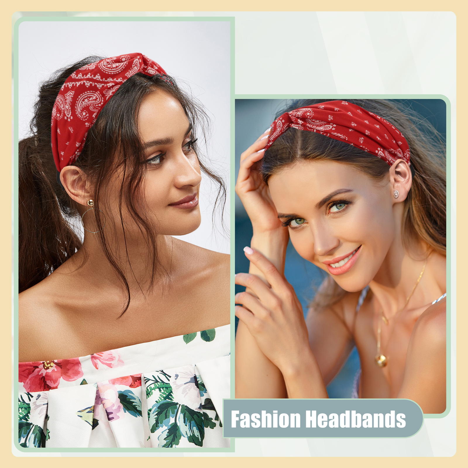 1Pcs Knotted Wide Headband Fashion Hair Accessories for Women Red 2.44" Width