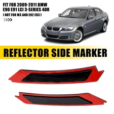 FOR 2009-2011 BMW E90 E91 LCI FRONT SIDE MARKER LIGHT BUMPER FENDER REFLECTOR