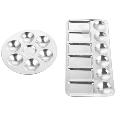  2 Pcs Palette Kind Farbmischbecher Aus Metall Aquarell -Mischtablett