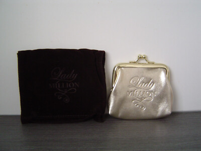 Damen Geldbörse - Lady Million - gold - Kunstleder - 9 x 8 cm - Samtsäckchen