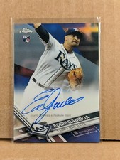 2017 Topps Chrome Eddie Gamboa RC Auto Blue Refractor #/150