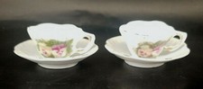 Pair of Miniature Pansy Cup  Saucer Ceramic mAAJ