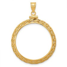 2001-2015 200 Yuan China 1/2 oz Panda Screw Top Tight Chain Coin Bezel 14k Gold