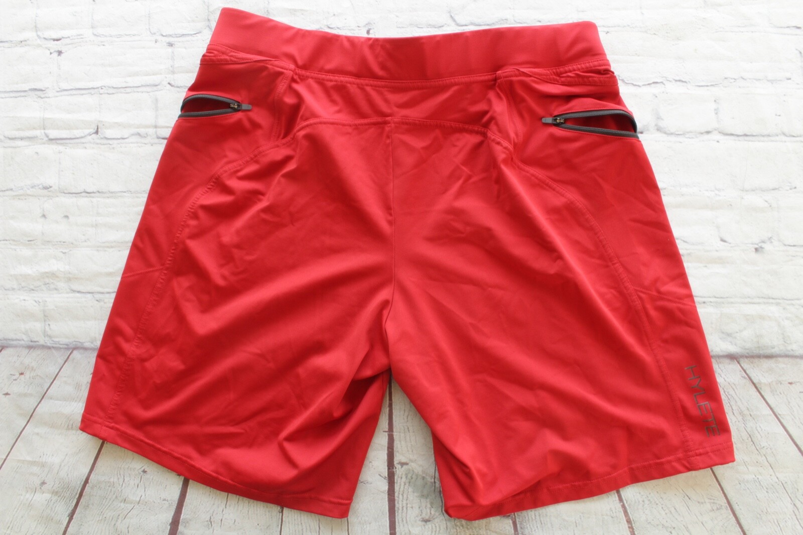 Mens HYLETE Drawstring Stretch Red Basketball Wor… - image 2