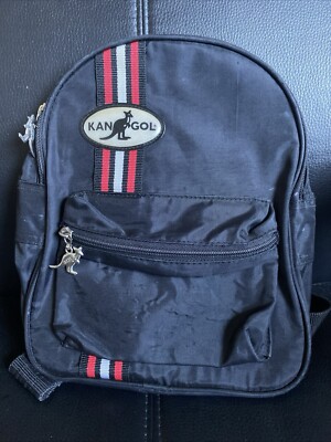 Kangol Mini Rucksack schwarz und rot Vintage 
