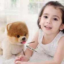 Plush Golden Puppy Walking Barking Sticking Out Electronic Dog Kids Toys Gift