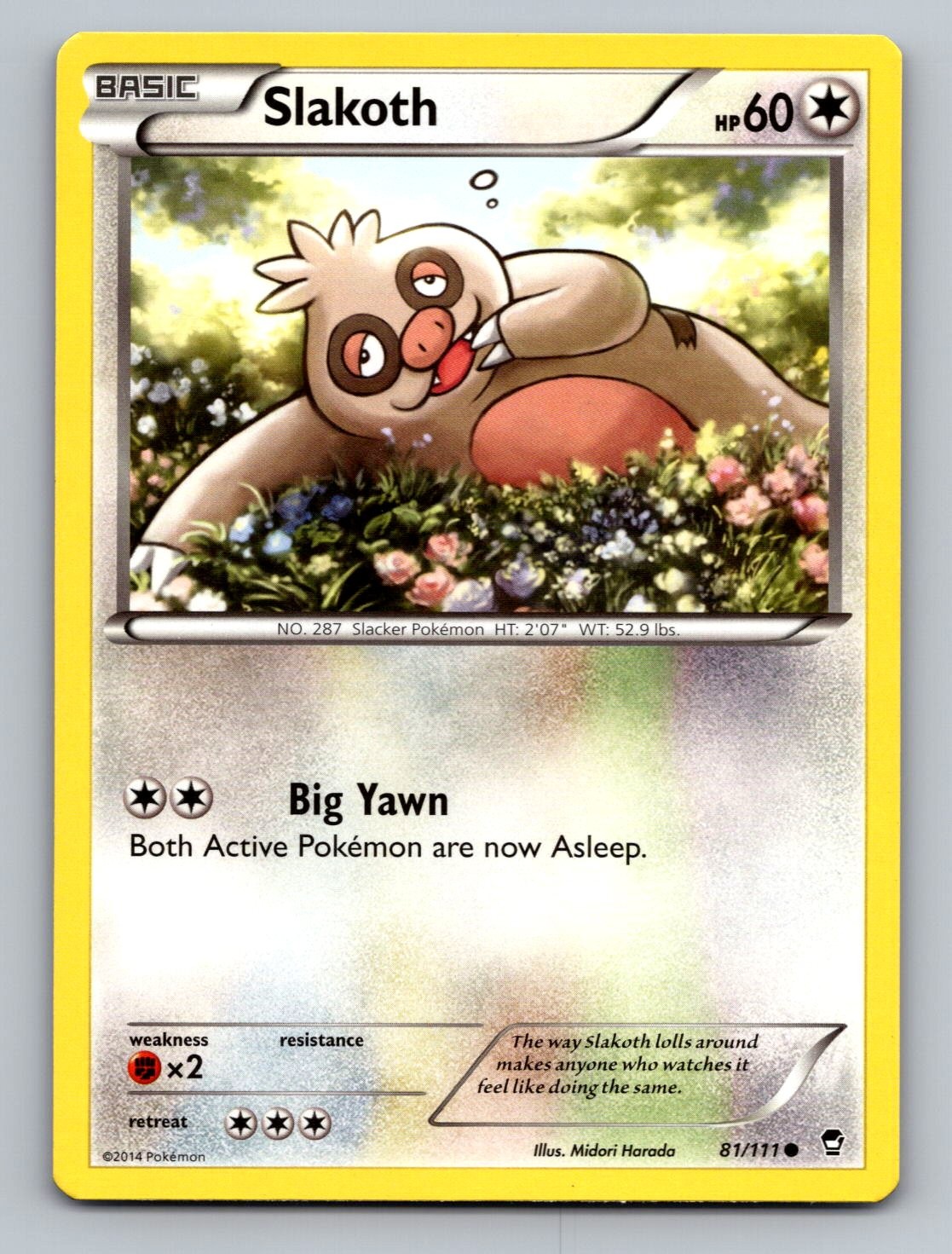Slakoth 81/111 Common Furious Fists Pokemon Near Mint