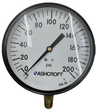 ASHCROFT 45W1000H02L-200 / 4.5  PRESSURE GAUGE / 0-200 PSI / 1/4  NPT / NEW     