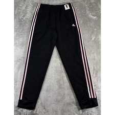 NEW Adidas Jogger Pants Youth XL 16 Black Pink NWT 3-Stripe Fleece AK4958