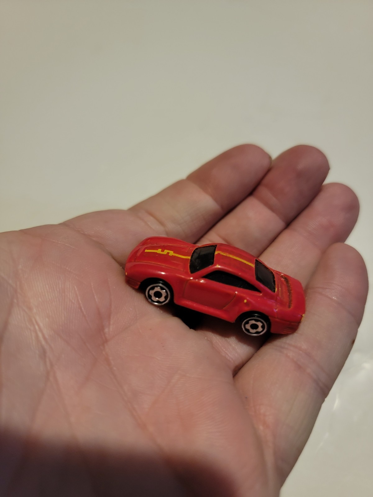 Vintage Micro Machines Hot Wheels Racecar Red Yellow #5 Mini Car