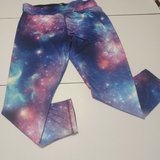 Zone Pro Women Pant Purple Galaxy Stretch Pull Ons Plus 3X Polyester Leggings