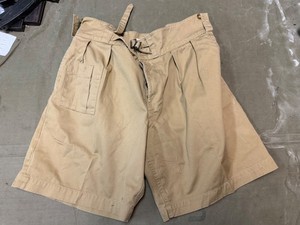 WWII BRITISH ARMY SUMMER KHAKI DRILL FIELD SHORTS-SIZE 2XLARGE