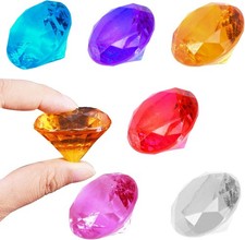 6Pcs 40mm Gemstones for Kids, Big Size Kids Diamond Toy Acrylic Gems... 